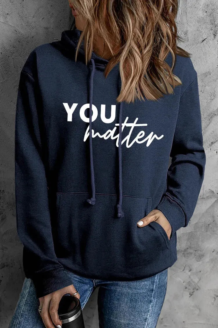 Front And Back Letters Women's Printed Wear Hooded - Bellarte Enchanté Front And Back Letters Women's Printed Wear Hooded